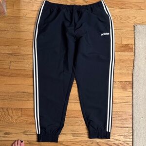 Adidas Men’s Navy Joggers with White Stripes